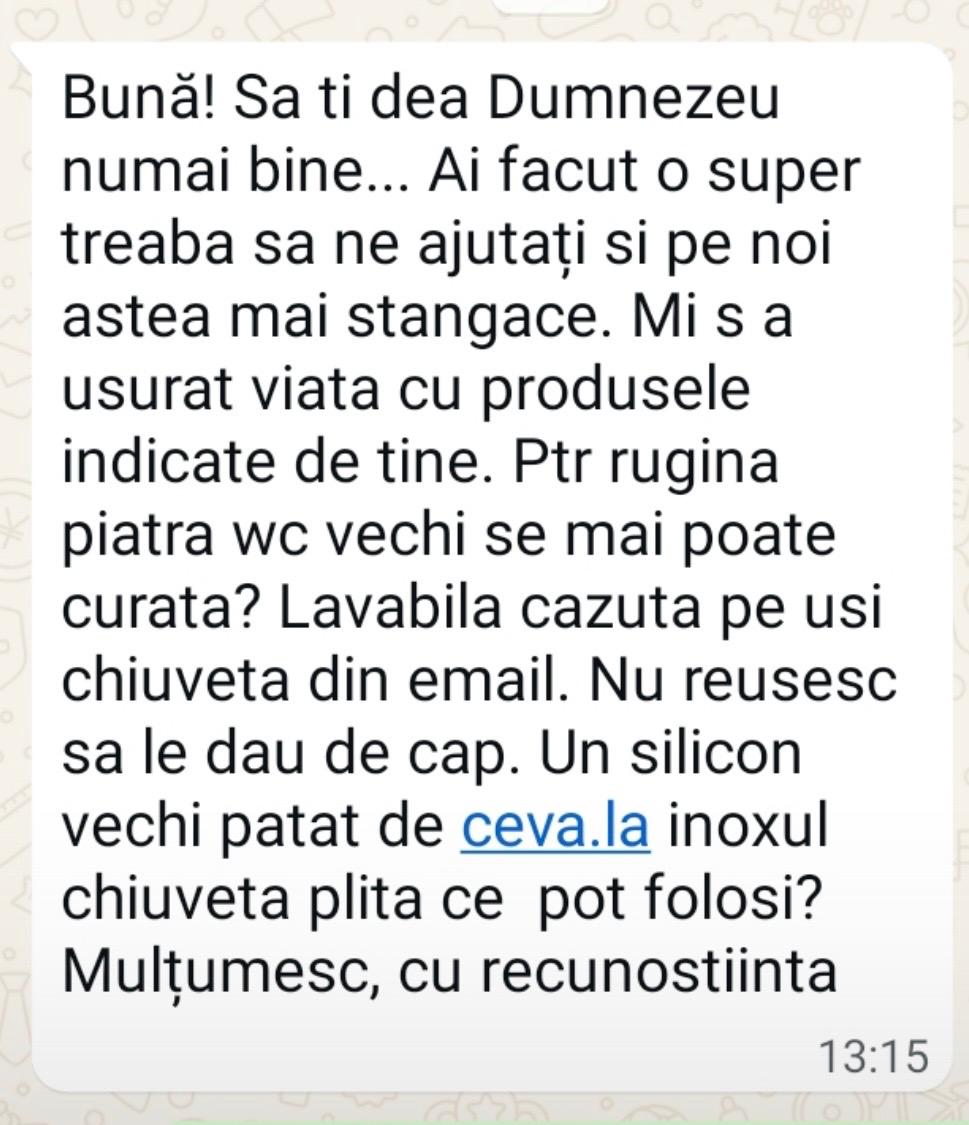 Recenzie client pentru firma de curățenie AVL Cleaning Ploiești